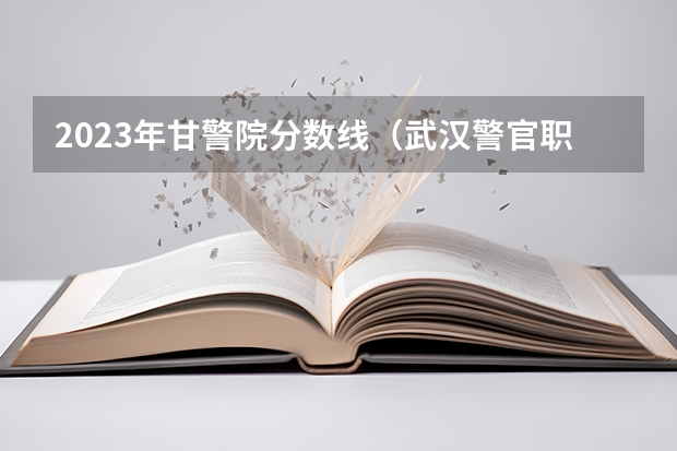 2023年甘警院分数线（武汉警官职业学院录取线）