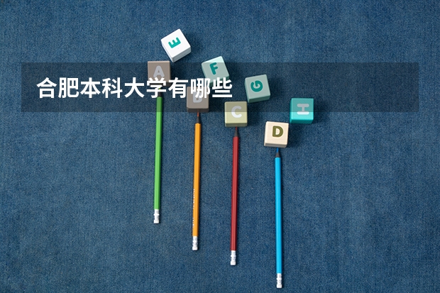 合肥本科大学有哪些