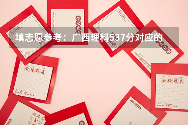填志愿参考：广西理科537分对应的大学 广西院校分数线排名