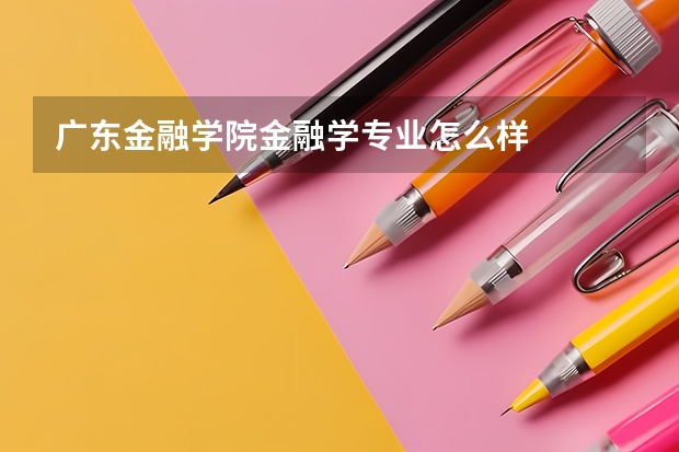 广东金融学院金融学专业怎么样