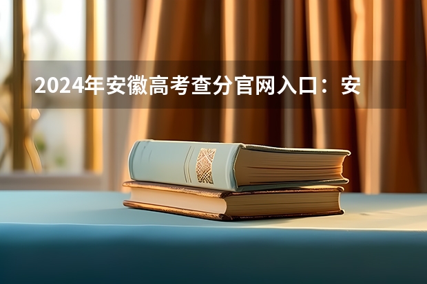 2024年安徽高考查分官网入口：安徽省教育招生考试院