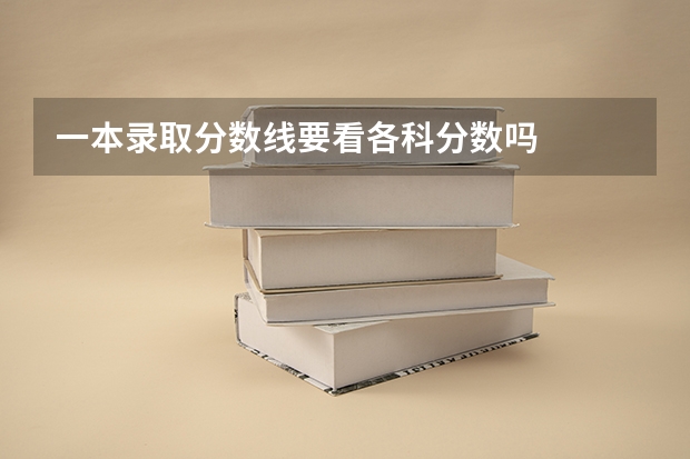 一本录取分数线要看各科分数吗