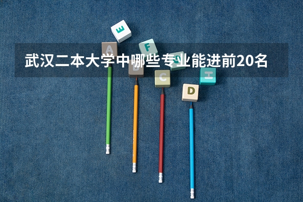 武汉二本大学中哪些专业能进前20名？