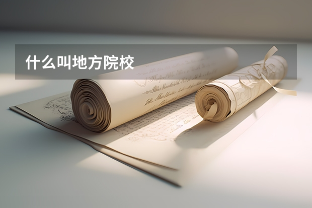 什么叫地方院校