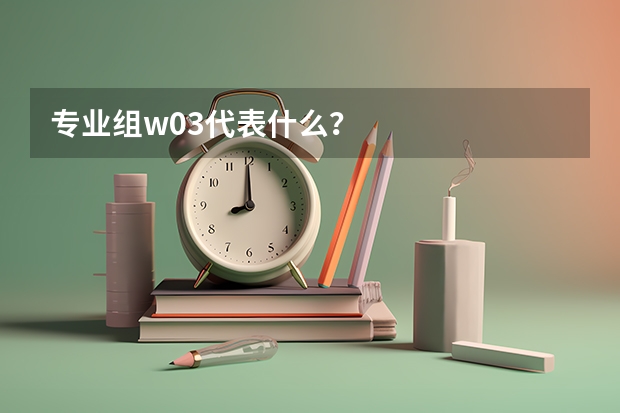 专业组w03代表什么？
