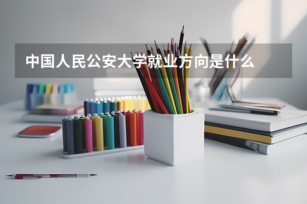 中国人民公安大学就业方向是什么