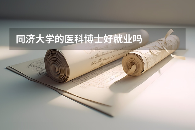同济大学的医科博士好就业吗