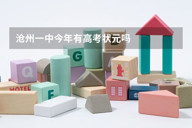 沧州一中今年有高考状元吗