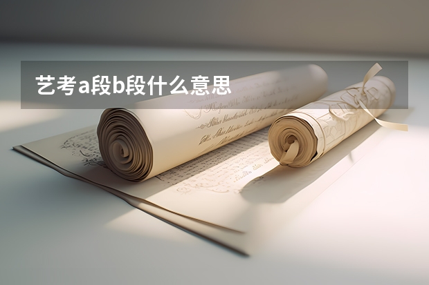 艺考a段b段什么意思