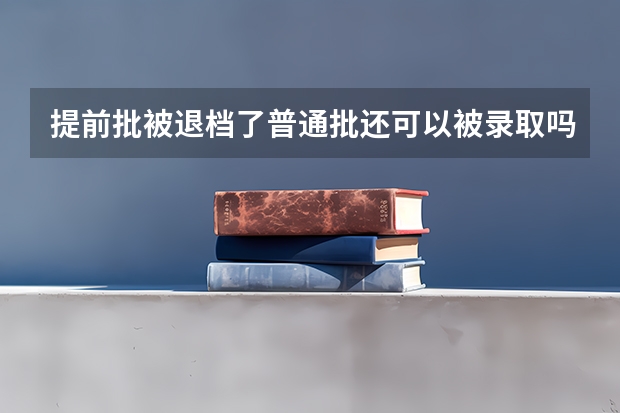 提前批被退档了普通批还可以被录取吗